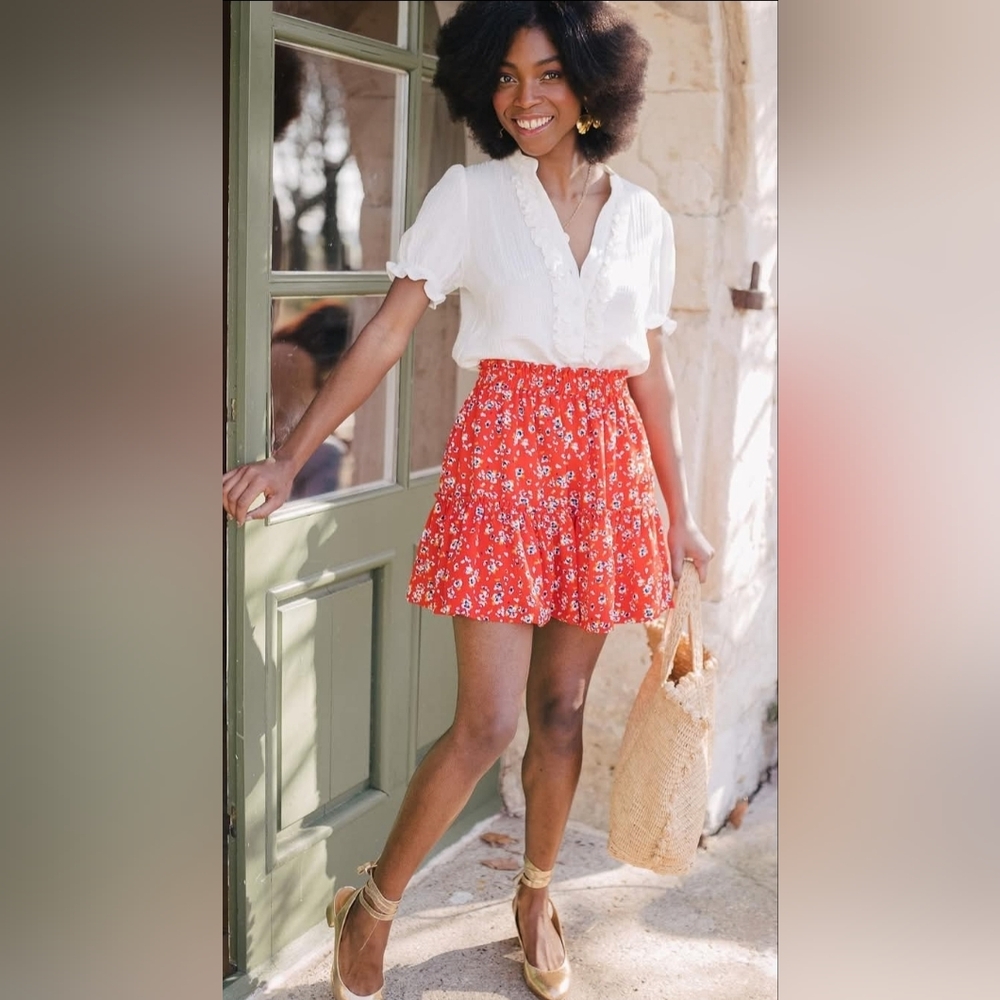 Saaj Paris Floral Skater Skirt